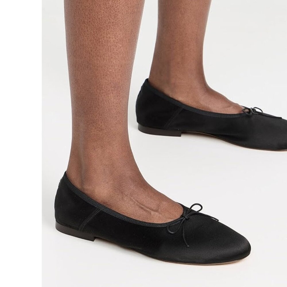 Mansur Gavriel Dream Ballerina Flats in Satin Black Sz EU41/US11